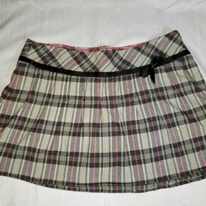 Garage pleated plaid mini skort